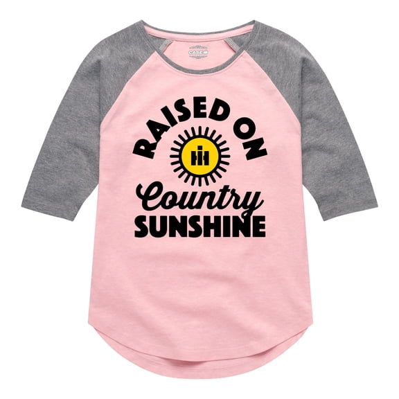 International Harvester - Raised On Country Sunshine - Youth Girls Raglan Graphic T-Shirt
