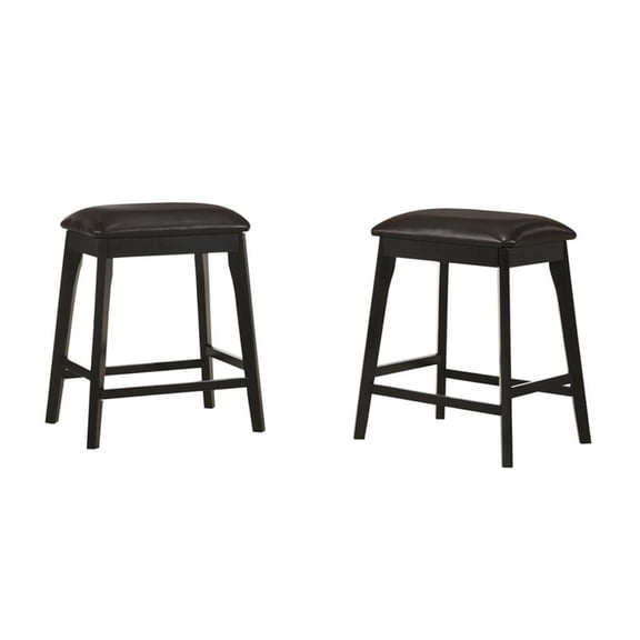 Carolina Classics Mirabelle 25" Wood Counter Stool in  Brown (Set of 2)