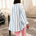 thumbnail image 3 of Hfnxid Button Down Shirts for Women Long Sleeve Striped Collared Shirt Office Work Blouses Casual Trendy Dressy Tops, 3 of 7