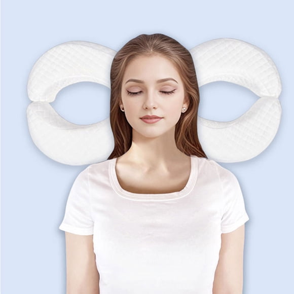 Almohada Para Dormir Lateral, Almohada De Espuma De Memoria Con Diseño Hueco Doble C, Cubierta Lavable Extraíble, Almohada De Cara Cómoda Y Suave Y Transpirable Para Durmientes
