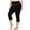 Black, variant on Kovlvoll Plus Size Yoga Leggings for Women Slim Fitting Running Gym Solid Color Sports Active 3/4 Pants