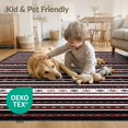 thumbnail image 4 of ODIKA Southwestern Banded Lines Farmhouse Even Bands Border Striped Flowing Dynamic for Entryway, Kitchen, Laundry Room, Stain Resistant Thin Throw, 4 of 7