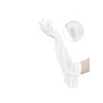 thumbnail image 3 of Women's Long Satin Finger Gloves with Tassels Arm Warmer Elbow Length Sleeves for Female Halloween Opera Dance Wedding Party White, 3 of 6
