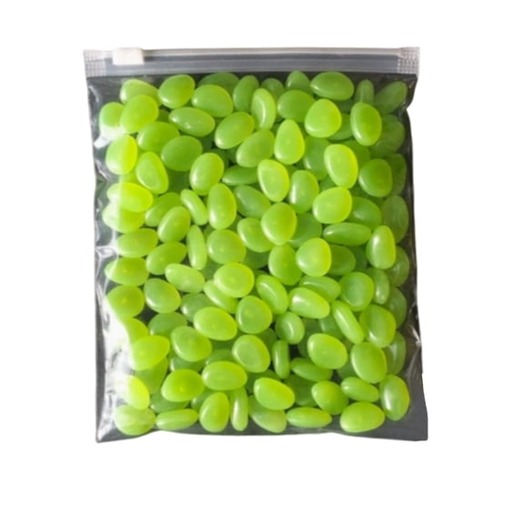 Green Luminous Pebbles, Glow in The Dark Pebbles, Succulent Rocks Pebbles for Planters, Decorative Stones, 1 Bag of Polished Luminous Green Stones for Walkways, Aquarium Scaping,