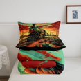 thumbnail image 5 of Manfei Classic Train Full Size Comforter Sets,Sunset Sky Bedding Comforter Set,Brown,Black Reversible,3pcs,1 Comforter and 2 Pillowcases, 5 of 7
