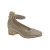 Badgley Mischka Champagne Glitter Mesh Block Heel Shoes Girls