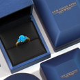 thumbnail image 5 of Gem Stone King 10K Yellow Gold Simulated Blue Opal Engagement Ring for Women | 1.06 Cttw | Oval Cabochon 9X7MM | Gemstone October Birthstone | Size 5, 5 of 6