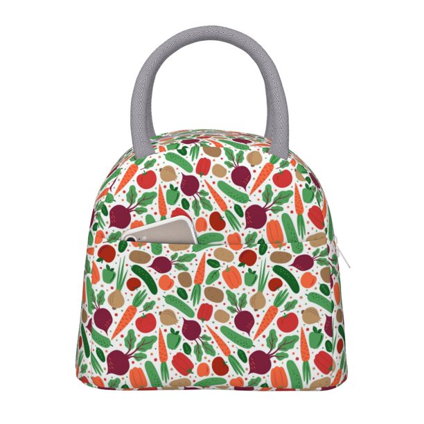 Balery Vegetables Bolsa de Almuerzo para Mujeres, Caja de Almuerzo, Bolsa de Almuerzo Pequeña Impermeable, Tote de Almuerzo Reutilizable con Gran Capacidad