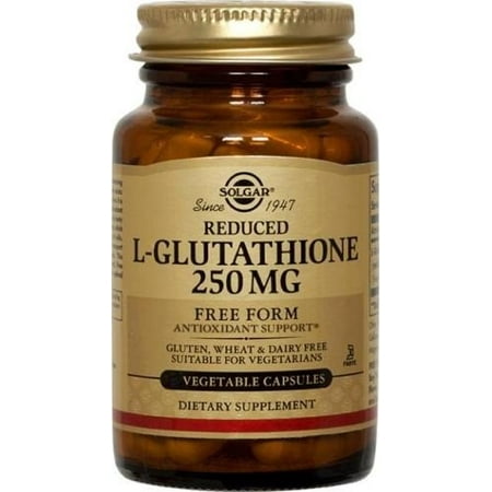 Solgar Reduced L-Glutathione Vegetable Capsules, 250 mg, 60 Count