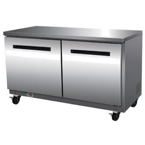 Maxx Cold Double Door Undercounter Freezer, 60.3"W, 15.5 cu. ft. Capacity, in Stainless Steel (MXCF60UHC)