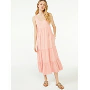 Scoop Women's Sleeveless Tiered Midi Sundress