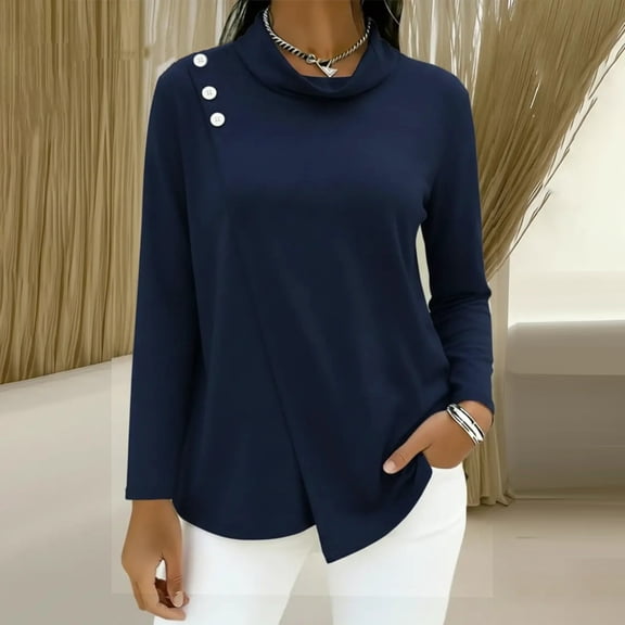 Kelon Shirts for Women Long Sleeve Cowl Neck Going Out Outfits Y2k Clothes Fashion Clothes Vacation Outfits, 3XL