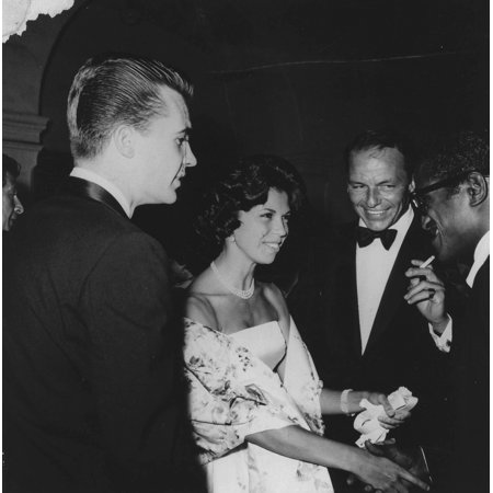 Nancy Sinatra and Sammy Davis Jr shaking hands Photo Print