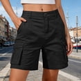 thumbnail image 6 of Utoimkio Women's Mid Length Cargo Shorts Classic Button Zip Fly Multi Flap Side Pockets Straight Casual Utility Bottoms, 6 of 9