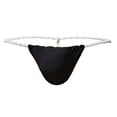 thumbnail image 2 of Thongs Underwear for Men Trendy G-String Low Rise High-Cut Solid Color T-Back Breathable Loungewear Soft Silk Hipsters Briefs, 2 of 4