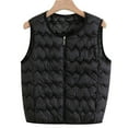 thumbnail image 2 of jtjvou Vest for Women Sleeveless Lightweight Full Zip Crew Neck Puffer Vest Soft Comfy Warm Winter Clothes with Pockets Black XXL, 2 of 4