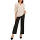 thumbnail image 2 of Blusa relajada con cuello INSPIRE CHIC para mujer, de manga 3/4, escote en V, blusas casuales, talla XS, color albaricoque, 2 of 6