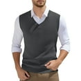 thumbnail image 1 of Camiseta sin mangas de punto para hombre, cuello en V, primavera, lisa, ligera, para hacer ejercicio, 1 of 6