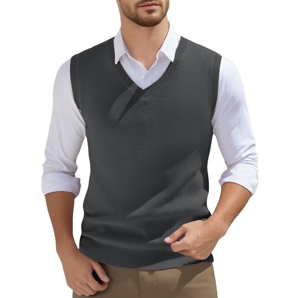Camiseta sin mangas de punto para hombre, cuello en V, primavera, lisa, ligera, para hacer ejercicio