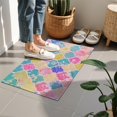 thumbnail image 4 of Multi Color Floral Checkered Pattern Door Rugs,Washable Non Slip Door Mats Indoor,Decorative Door Mats,Entry Mat Indoor for Entrance,Bedroom,Kitchen,Bathroom,16"x24", 4 of 6