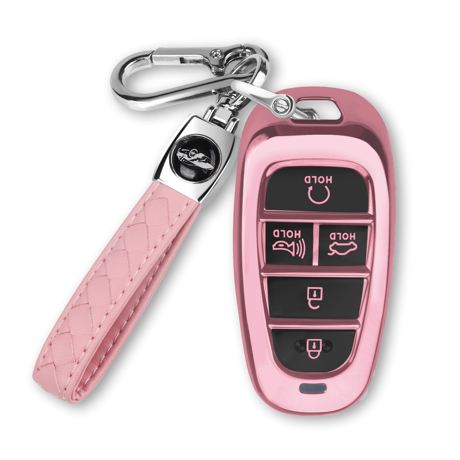 Durable Protective Key Fob Cover for Hyundai Smart 5 Button Keyless Remotes - Perfect Fit for 2021-2024 Hyundai Sonata Santa Fe Tucson Key Case Shell