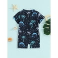 thumbnail image 3 of Bagilaanoe Toddler Baby Boys One-Piece Swimsuit Print Short Sleeve Zipper Rashguard Swimwear 3M 6M 12M 2T 3T Kids Summer Bathing Suit, 3 of 8