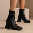 thumbnail image 2 of Gyexs Ankle Boots for Women Dressy Ankle Cowboy Boots Low Heel Western Cowboy Boots Zipper Casual Short Ankle Booties Z04 Black Size 8.5, 2 of 9