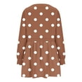thumbnail image 5 of Fashion Deals 2023 Lindreshi Fall Dresses for Teens with Long Sleeves Women's Winter New Polka Style Dress V-Neck Bubble Sleeve Pleated Dress, 5 of 5