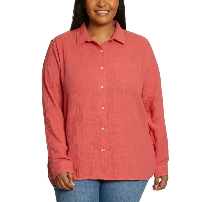 Jessica Simpson Ladies' Cotton Gauze Relaxed Fit Button Front