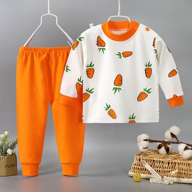 Conjunto de ropa interior cómoda con abertura en los hombros para niños, ropa de otoño, pantalones de otoño, ropa de casa para bebé, pijamas para niños y niñas de tamaño pequeño y mediano