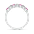 thumbnail image 2 of ANGARA Natural Half Eternity 7 Stone Pink Sapphire & Diamond Wedding Ring in Platinum for Women (Size-3mm) | September Birthstone, Anniversary, Jewelry Gift for Women | Natural Pink Sapphire Ring, 2 of 10