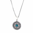 thumbnail image 1 of Jali Pendentif Floral Turquoise Collier en Laiton, 1 of 5