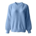 thumbnail image 4 of Harpily Sweaters for Women Crew Neck Long Sleeve Shirts 3D Textured Cable Knit Lightweight Soft Womens Knitted Pullover for Fall Outfits, 4 of 4