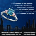 thumbnail image 2 of Gem Stone King 10K Two Tone Gold London Blue Topaz and Pink Lab Grown Diamond Engagement Ring for Women | 2.75 Cttw | Oval 9X7MM | Gemstone November Birthstone | Size 5, 2 of 6