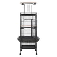 thumbnail image 3 of Wliqien 61" Extra Large Bird Cage, Corner Wide Parrot Cage, Large Wrought Iron Rolling Bird Cage with 360 Degree Wheels for African Grey Parrots, Macaw Rooftop Play & Lock Protection, 3 of 7
