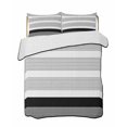 thumbnail image 2 of Black Stripe Queen Size Down Alternative Comforter, Lightweight Comforter Quilt Bedding Set with Pillow Shams Modern Rustic Horizontal Black Striped All Seasons Bed Comforter Duvet Insert 90"x96", 2 of 7