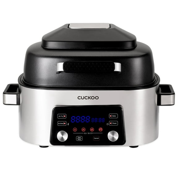 Cuckoo 6 Quart Stainless Steel Air Fryer and Grill, Convection Oven, Toaster and Defroster, Multi-Cook Options CAFG-A0601S