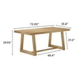thumbnail image 4 of Plank+Beam Farmhouse 72" Dining Table, Solid Wood Rectangular Kitchen Table for 6 People, 4 of 11