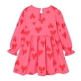 thumbnail image 6 of HILEELANG little Girls Cotton Dress 2-7T, 100% Soft Cotton, Long Sleeve Cute Heart Print Casual Princess Outfit 6T, 6 of 6