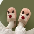 thumbnail image 2 of Mepaouo Women's Cute Fuzzy Reindeer House Slippers Stuffed Animal Christmas Bedroom Slippers(Red,7.5), 2 of 5