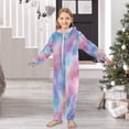 thumbnail image 6 of Soft Big Kids Onesie Pajamas Cozy Loose-Fit Jumpsuits for kids with Pockets for Christmas Lounge & Play Watercolor Powder Blue Pattern, 6 of 8