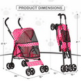thumbnail image 3 of 4 Wheels Pet Stroller w/Skylight+Storage Basket Foldable Cat Cage Travel Carrier, 3 of 10