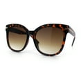 thumbnail image 4 of Womens XL Oversized High Temple Horn Rim Plastic Sunglasses Tortoise - Brown, 4 of 8