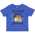 thumbnail image 3 of Inktastic My Great Uncle Loves Me with Sloth and Hearts Boys or Girls Toddler T-Shirt, 3 of 5