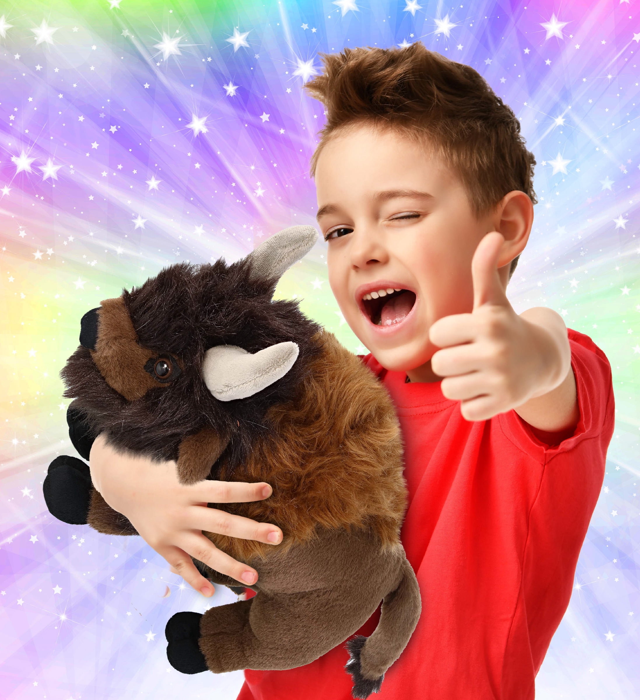DolliBu Buffalo Super Soft Stuffed Animal, Cute Realistic Stuffed Animals for Girls, Boys, Adults Animal Gifts, Kids Zoo Wild Nursery Decor for Newborn, Cuddly Soft Baby Plush Toys - 13 Inches