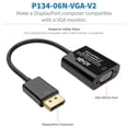 thumbnail image 3 of Tripp Lite 6in DisplayPort to VGA Adapter Active Converter DP to VGA M/F 6", 3 of 5