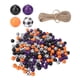 thumbnail image 1 of 200 cuentas de madera redondas de estilo rústico, espaciadoras decorativas para manualidades, guirnaldas y bisutería, color morado y negro., 1 of 14