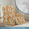 thumbnail image 3 of Garronmavis Retro Hippie Floral Recliner Couch Cover Small Lazy Boy Recliner Covers Stretchy Washable 1 Seat Lazyboy Covers with Elastic Bottom Protector Yellow, 3 of 7