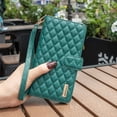 thumbnail image 6 of Nalacover for iPhone 14 Pro Max 6.7 inch Zipper Wallet Case with Magnetic Clasp Flip Folio Kickstand 9 Card Slots Luxury Premium PU Leather and Soft TPU Shockproof with Wrist Strap Cover.Green, 6 of 10
