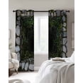 thumbnail image 4 of 3D Optical Illusion Blackout Curtains for Bedroom Living Room Darkening Curtains 84 Inch Length 2 Panels Set Visual Trap Looks Like Holes Teal Grey Window Curtain Window Treatment Drapes 52"x84", 4 of 9